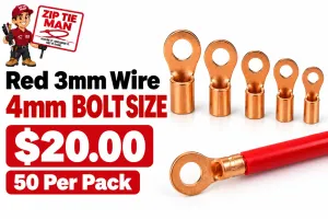 Red 3mm Wire  4mm Bolt Size
